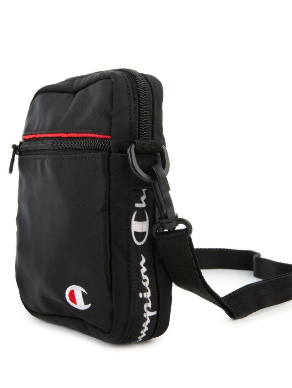 Champion Black Messenger Crossbody with Accent Logo